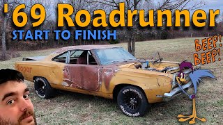 Wrecked 69 Plymouth Roadrunner Build Start to Finish [upl. by Ralfston]