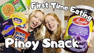 Polish girls TRYING FILIPINO SNACKS  pt1 [upl. by Dyal]