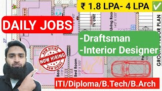 Draftsman jobs  Autocad Jobs  Interior design jobs  draughtsman jobs [upl. by Freeman]