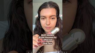 Perfect Blush Placement for Oval Faces Sculpt amp Lift 🩷 makeuptips makeuphacks makeuptutorial [upl. by Atinek]