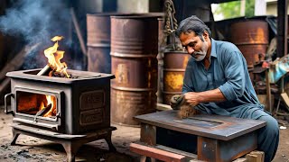 TOP Manufacturing Process of Gas Burning Stove With Recycled Drum sheets in Local Shop [upl. by Morehouse]