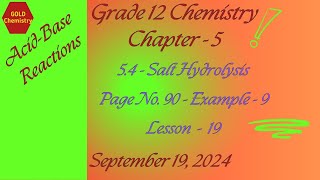 Grade12 Chemistry Chapter5 page no 90 Example  9 [upl. by Yereffej]