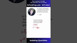 SAT Shorts 866 Isolating Quantities Question 6 [upl. by Einnos510]