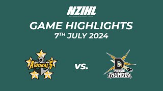 Game Highlights West Auckland Admirals vs Phoenix Thunder  NZIHL 7th July 2024 [upl. by Kassel]