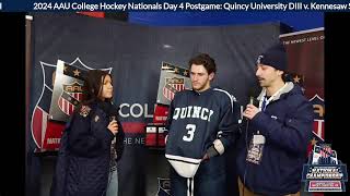 2024 AAU College Hockey Nationals Day 4 Postgame Quincy University v Kennesaw State University [upl. by Kauslick]