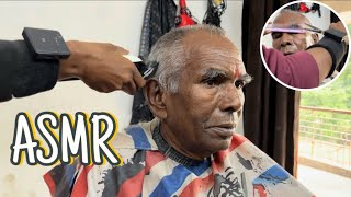 ASMR  OLD MAN 👴 HAIRCUT STEP BY STEP TUTORIAL HAIRSTYLE AND AIBRO SCISSOR HAIRCUT barbershop 💈 [upl. by Enyrhtac]