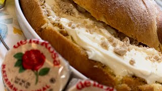 Pan de muerto 💀 relleno de mazapán puracomidaperrona mexicanfood diademuertos [upl. by Anemij]