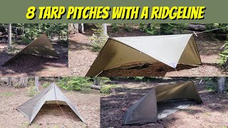 8 Easy Tarp Pitches With A Ridgeline [upl. by Lacefield]