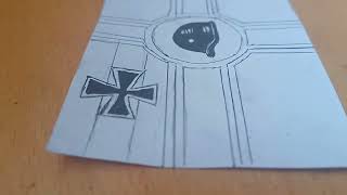 Drawing the flag of Stahlhelm Steel Helmet🇩🇪🖤🤍❤️ [upl. by Enelhtak]