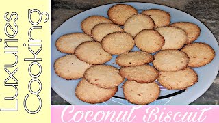 Coconut BiscuitWithout OvenWithout Butter and EggRecipe By Luxuries Cooking [upl. by Maisey]