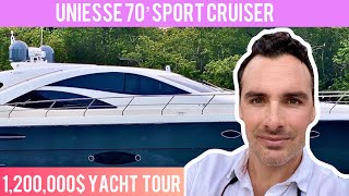 1200000 Yacht Tour  2016 UNIESSE 70 SPORT CRUISER [upl. by Darill583]