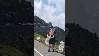 Bass Sax Man spotted at Whiteface Mountain in Wilmington NY  12th rag [upl. by Ainegue752]