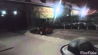 Plowing snow with a zero turn lawn mower [upl. by Suzette]