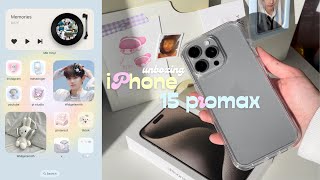 iPhone 15 promax unboxing natural titanium 💬whats on my phoneaccessories camera test mini vlog [upl. by Haggar]