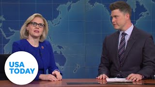 SNL McKinnons Liz Cheney on vote I fell down to hell like Lil Nas X  USA TODAY [upl. by Nayrb682]