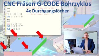 CNC Fräsen lernen Kostenlose Software  PAL GCode Programmierung  4x Bohrzyklus [upl. by Trebma665]