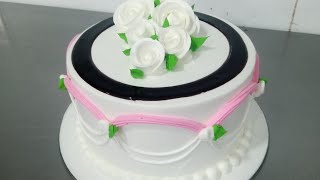 Li ght Pink Colour Cake Designing Beautiful So Flower [upl. by Adnirb472]