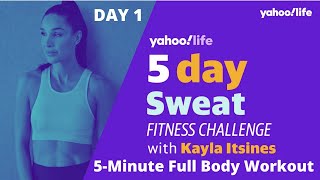 Kayla Itsines 5Day Workout Challenge Day 1 5Minute Full Body Workout [upl. by Laemaj]