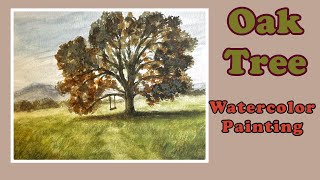 Oak Tree with Swing in Watercolor [upl. by Sellihca]