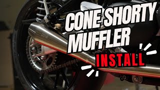 Cone Shorty SlipOn Muffler Kit  Triumph Thruxton R Street Twin amp Speed Twin  Brogue Moto Install [upl. by Anaujd940]