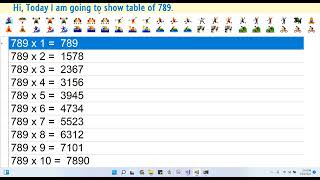 Table Of 789 [upl. by Esaertal776]