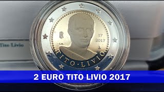 2 Euro Tito Livio 2017  Italia  Moneta da 2€ Rara BE PP FS Proof Fondo Specchio [upl. by Lipman]