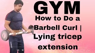 GYM Lying tricep extension How to Do a Barbell Curl  Arm WorkoutYouTube · How [upl. by Ocirnor]