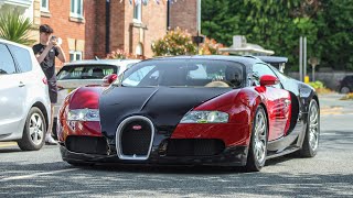 Supercars in Alderley Edge 2023 Bugatti Veyron SVJ63 Aventador S 720S F12 F8 x3 600LT x3… [upl. by Eciral]