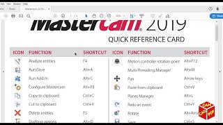 Mastercam SHORTCUTS Quick Reference Card [upl. by Marolda585]