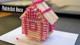 HOW TO MAKE A MATCHSTICK HOUSE amp BURN IT FOR FUN [upl. by Rajiv]