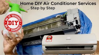 Home DIY Air Conditioner Cleaning and Services Step by Step  Split Indoor Aircond SHARP AHA9 [upl. by Debbi]