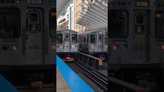 CTA trains pass each other in the Chicago Loop on 810 cta trains transit chicago [upl. by Artinek]