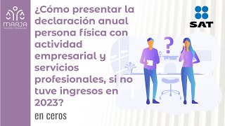 Declaración anual persona física con actividad empresarial y servicios profesionales sin ingresos [upl. by Viehmann]