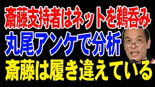 斎藤支持者はネットを鵜呑み！丸尾まきのアンケートを元に分析！斎藤元彦は履き違えている【兵庫県知事選挙】 [upl. by Arob]