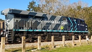 Florida East Coast NB 202 Locomotives 816 and 820 in New Colors [upl. by Amat]