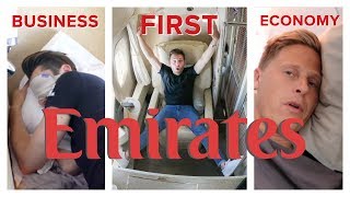 EMIRATES FLIGHT COMPARISON First Class vs Business vs Economy [upl. by Plunkett]