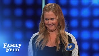 AMY SCHUMER vs BALD HEAD  Celebrity Family Feud [upl. by Asiak]