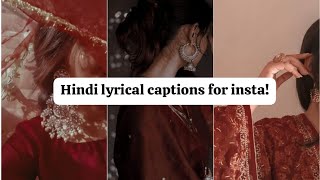 Hindi lyrics captions for instagram♡  caption ideas  𝐕𝐢𝐬𝐡 [upl. by Lemrahc]