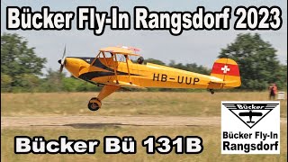 Bücker FlyIn Rangsdorf 2023  Bücker Bü 131B Jungmann HBUUP [upl. by Ardel]