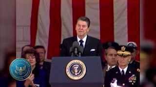 Reagans Remarks at the Veterans Day WreathLaying Ceremony at Arlington National Cemetery 111185 [upl. by Dulcia984]