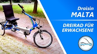 Dreirad für Erwachsene EBike 👍 Draisin Malta mit Motor [upl. by Nilrah729]