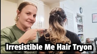 Irresistible Me Hair Tryon I have a 15 discount code site wide IrresistibleMeCom [upl. by Nena303]