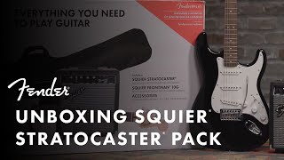 Unboxing The Squier Stratocaster Pack  Fender [upl. by Egas637]