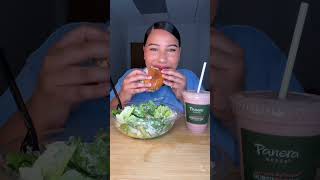 panera mukbang💚 trufru panera mukbang asmr asmrfood sandwich eatingshow [upl. by Raffarty776]