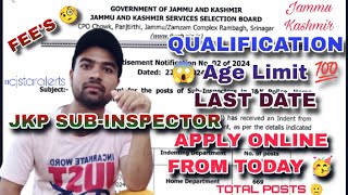 JKP Sub Inspector Posts Recruitment 2024  Qualification Age Limit Last Date  Apply Online 669 Post [upl. by Leff]