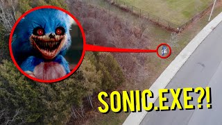 DRONE CATCHES SONICEXE AT HAUNTED FOREST RUNNING AROUND HE CAME AFTER US [upl. by Victoir]