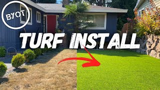 HOW TO INSTALL SYNTHETIC GRASS  DIY Artificial Grass [upl. by Aninnaig]