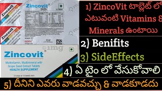 ZincoVit Tablet Benifitsuses in telugu  Zinc tablet SideEffects  Zinc rich foods [upl. by Anama]