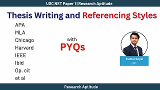 216  Thesis Writing and Referencing Styles Research Aptitude  UGC NET Paper 1 [upl. by Wenz]