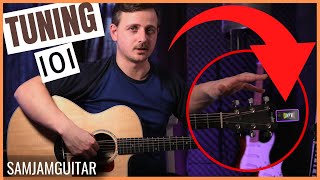 How To Tune A Guitar With a Clip on Tuner 👍 For Beginners [upl. by Nowahs]